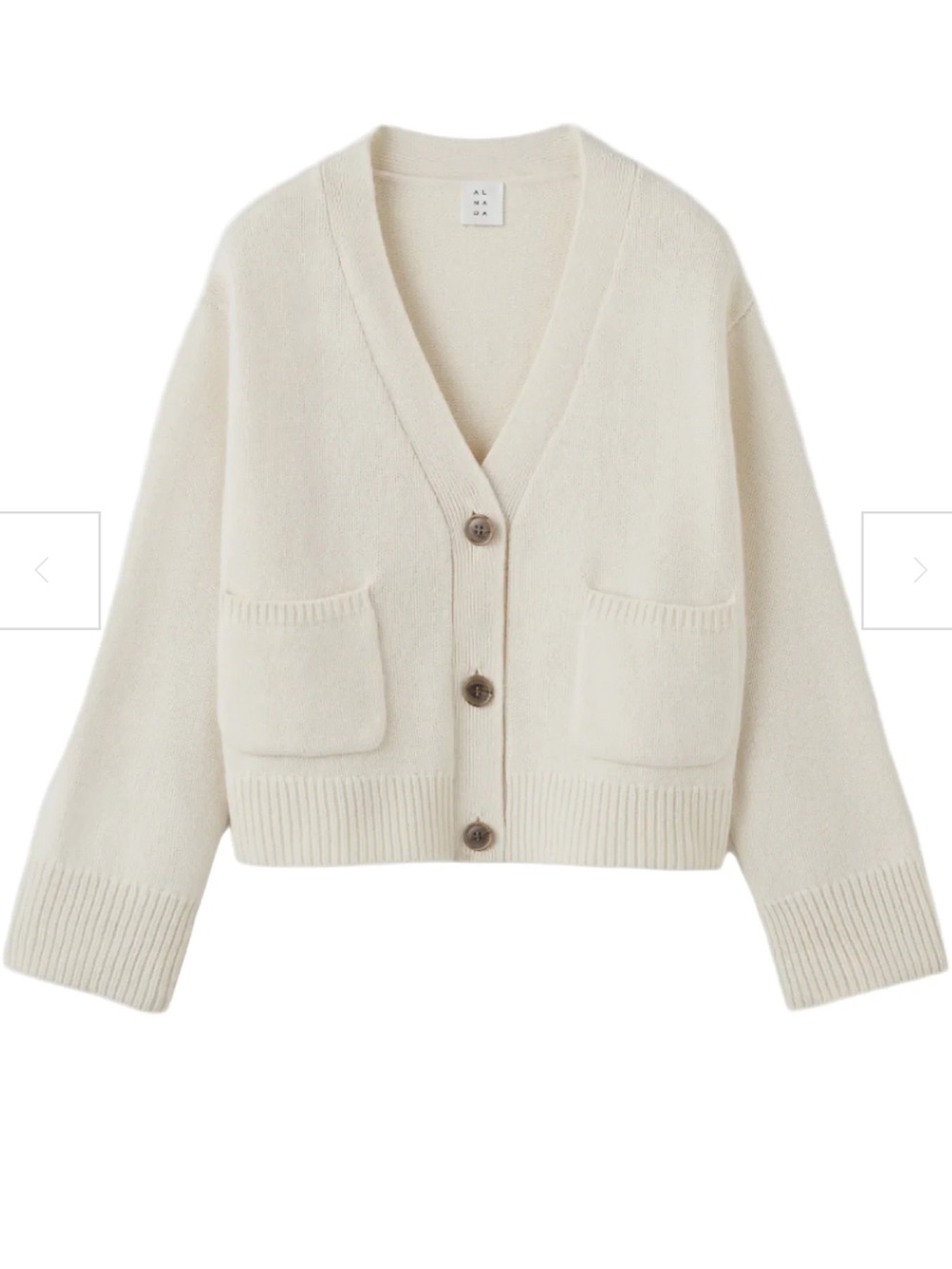 Almada Beja Cream V-Neck Button Cardigan Sweater